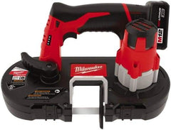 Milwaukee Tool - 12 Volt, 27-1/2" Blade, 280 SFPM Cordless Portable Bandsaw - 1-5/8" (Round) & 1-5/8 x 1-5/8" (Rectangle) Cutting Capacity, Lithium-Ion Battery Included - Strong Tooling