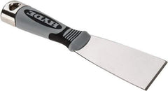 Hyde Tools - 2" Wide Stainless Steel Putty Knife - Stiff, Cushioned Grip Polypropylene Handle, 8" OAL - Strong Tooling