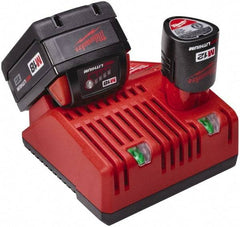 Milwaukee Tool - 12/18 Volt, 2 Battery Power Tool Lithium-Ion Battery Charger - M12 and M18 Not Included - Strong Tooling