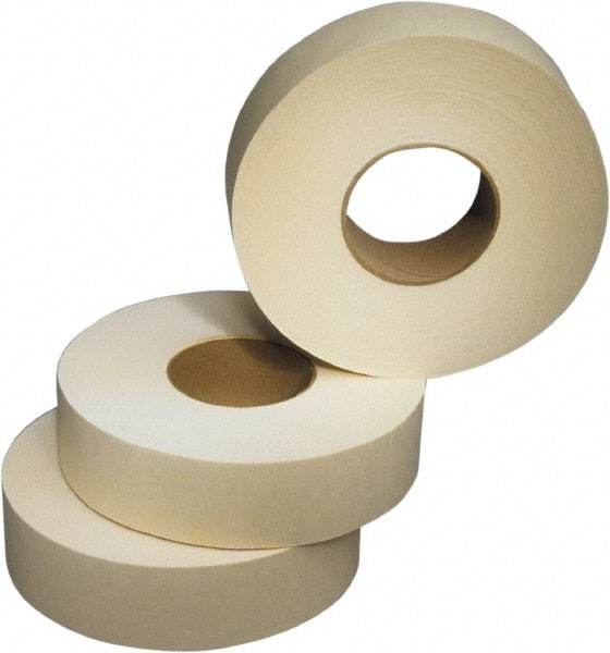 Ability One - 3" x 120 Yd Beige Rubber Adhesive Packaging Tape - Paper Backing, 2.2 mil Thick, Series Industrial Grade - Strong Tooling