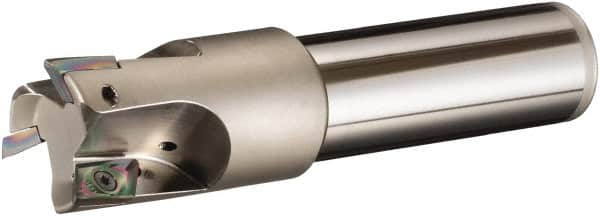 Sumitomo - 40mm Cut Diam, 32mm Shank Diam, 220mm OAL, Indexable Square Shoulder End Mill - AECT Inserts, Cylindrical Shank, 90° Lead Angle, Through Coolant, Series WaveMill - Strong Tooling