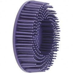 Value Collection - 3" 36 Grit Ceramic Straight Disc Brush - Very Coarse Grade, Type R Quick Change Connector, 3/4" Trim Length, 0.37" Arbor Hole - Strong Tooling