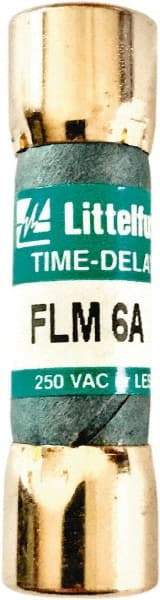 Value Collection - 250 VAC, 6 Amp, Time Delay Plug Fuse - 1-1/2" OAL, 10 at AC kA Rating, 13/32" Diam - Strong Tooling