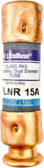 Value Collection - 125 VDC, 250 VAC, 15 Amp, Time Delay General Purpose Fuse - 2" OAL, 200 kA Rating, 9/16" Diam - Strong Tooling