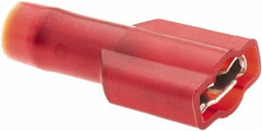 Value Collection - 22 to 18 AWG, Nylon, Fully Insulated, Female Wire Disconnect - 1/4" Wide Tab, Red - Strong Tooling