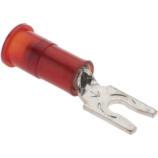 Value Collection - #4 Stud, 22 to 18 AWG Compatible, Partially Insulated, Crimp Connection, Locking Fork Terminal - Strong Tooling