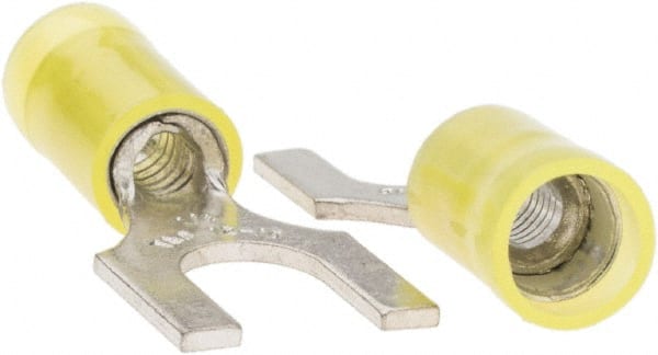 Value Collection - 1/4" Stud, 12 to 10 AWG Compatible, Partially Insulated, Crimp Connection, Standard Fork Terminal - Strong Tooling