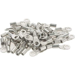 Value Collection - 22-16 AWG Noninsulated Crimp Connection D Shaped Ring Terminal - #6 Stud, Tin Plated Copper Contact - Strong Tooling