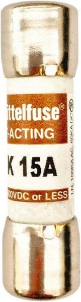 Value Collection - 600 VAC, 15 Amp, Fast-Acting Semiconductor/High Speed Fuse - 1-1/2" OAL, 100 at AC kA Rating, 13/32" Diam - Strong Tooling