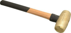 American Hammer - 5 Lb Head 1-3/4" Face Brass Nonmarring Hammer - 16" OAL, Wood Handle - Strong Tooling