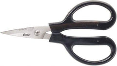 Clauss - 3" LOC, 9-1/4" OAL Stainless Steel Blunt Point Trimmers - Serrated, Plastic Handle, For Paper, Fabric - Strong Tooling