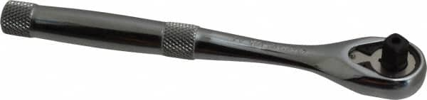 Proto - 1/4" Drive Pear Head Quick-Release Ratchet - Chrome Finish, 6-11/16" OAL, 45 Gear Teeth, Standard Head - Strong Tooling