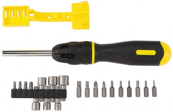 Stanley - 21 Piece Nut Driver, Phillips, Slotted, Square & Torx Screwdriver Set - Bit Sizes: Philips #1 to #3, Nut Driver 7/16, 3/8, 11/32, 5/16, 9/32 & 1/4, Torx T6, T8, T10, T15 & T20 - Strong Tooling