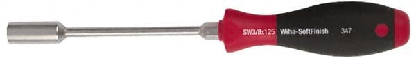 Wiha - 7/16" Solid Shaft Heavy-Duty Nutdriver - Cushion Grip Handle - Strong Tooling