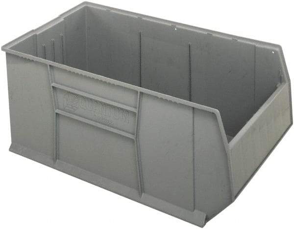 Quantum Storage - 175 Lb. Load Capacity, 41-7/8" Deep, Gray Polypropylene Hopper Stacking Bin - 17-1/2" High x 23-7/8" Wide x 41-7/8" Long - Strong Tooling