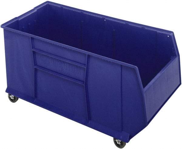 Quantum Storage - 175 Lb. Load Capacity, 41-7/8" Deep, Blue Polypropylene Hopper Stacking Bin - 17-1/2" High x 19-7/8" Wide x 41-7/8" Long - Strong Tooling