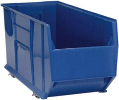 Quantum Storage - 175 Lb. Load Capacity, 41-7/8" Deep, Blue Polypropylene Hopper Stacking Bin - 17-1/2" High x 16-1/2" Wide x 41-7/8" Long - Strong Tooling