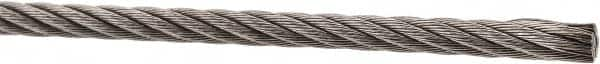 Value Collection - 1' Long, 1/8" Diam, Aircraft Cable - 1,780 Lb Breaking Strength, Material Grade 316, 7 x 19 Strand Core - Strong Tooling