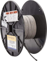 Value Collection - 100' Long, 1/8" Diam, Aircraft Cable - 1,780 Lb Breaking Strength, Material Grade 316, 7 x 19 Strand Core - Strong Tooling