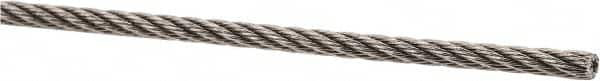 Value Collection - 1' Long, 3/32" Diam, Aircraft Cable - 700 Lb Breaking Strength, Material Grade 316, 7 x 7 Strand Core - Strong Tooling