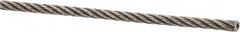 Value Collection - 1' Long, 3/32" Diam, Aircraft Cable - 700 Lb Breaking Strength, Material Grade 316, 7 x 7 Strand Core - Strong Tooling