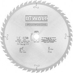 DeWALT - 14" Diam, 1" Arbor Hole Diam, 48 Tooth Wet & Dry Cut Saw Blade - Carbide-Tipped, General Purpose Action, Standard Round Arbor - Strong Tooling