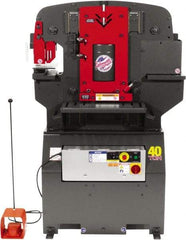 Edwards Manufacturing - 7-1/2" Throat Depth, 55 Ton Punch Pressure, 1" in 1/2" Punch Capacity Ironworker - 5 hp, 1 Phase, 230 Volts, 44-3/8" Wide x 55-1/4" High x 36-1/8" Deep - Strong Tooling