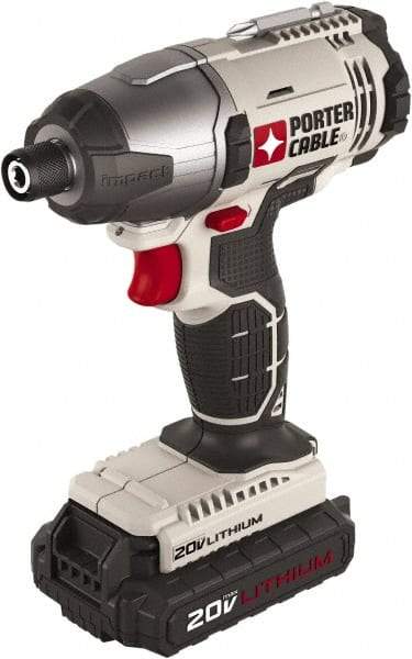 Porter-Cable - 1/4" Drive 20 Volt T-Handle Cordless Impact Wrench & Ratchet - 2,900 RPM, 124 Ft/Lb Torque, 2 Lithium-Ion Batteries Included - Strong Tooling