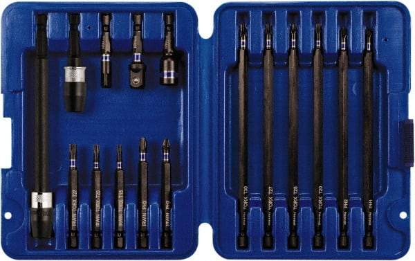 Irwin - 16 Piece, Screwdriver Insert Bit Set - #1 to #3 Phillips, T15 to T30 Torx - Strong Tooling