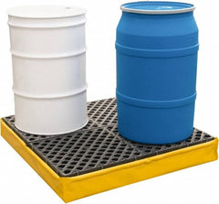 UltraTech - 66 Gal Sump, 2,400 Lb Capacity, 4 Drum, Polyethylene Spill Deck or Pallet - 56" Long x 25" Wide x 8" High, Liftable Fork, 2 x 4 Drum Configuration - Strong Tooling