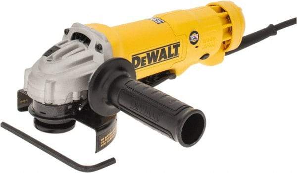 DeWALT - 4-1/2" Wheel Diam, 11,000 RPM, Corded Angle & Disc Grinder - 5/8-11 Spindle, 120 Volts, 11 Amps - Strong Tooling