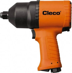 Cleco - 1/2" Drive, 9,000 RPM, 850 Ft/Lb Torque Impact Wrench - Pistol Grip Handle, 1,200 IPM, 69 CFM, 90 psi, 1/4" NPT Inlet - Strong Tooling