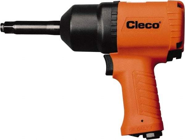 Cleco - 1/2" Drive, 8,000 RPM, 800 Ft/Lb Torque Impact Wrench - Pistol Grip Handle, 1,250 IPM, 40.5 CFM, 90 psi, 1/4" NPT Inlet - Strong Tooling