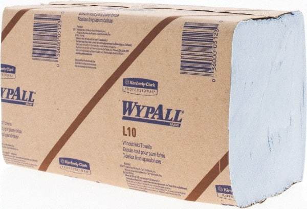 WypAll - L10 Dry Glass & Lens Wipes - 9" x 10-1/4" Sheet Size, Blue - Strong Tooling