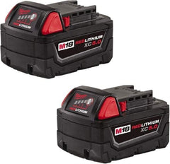 Milwaukee Tool - 18 Volt Lithium-Ion Power Tool Battery - 5 Ahr Capacity, 110 min Charge Time, Series RED LITHIUM - Strong Tooling