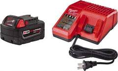 Milwaukee Tool - 18 Volt Lithium-Ion Power Tool Battery - 5 Ahr Capacity, 110 min Charge Time, Series RED LITHIUM - Strong Tooling