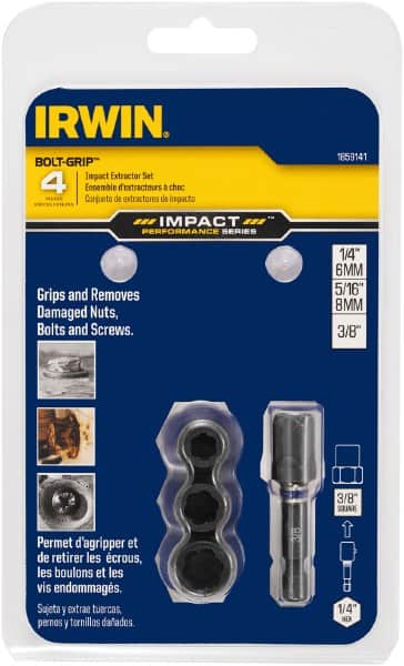 Irwin - 4 Piece Bolt Extractor Set - Clam Shell - Strong Tooling