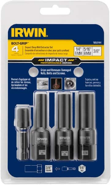 Irwin - 4 Piece Bolt Extractor Set - Clam Shell - Strong Tooling