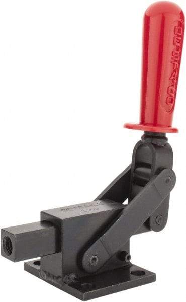 De-Sta-Co - 5,800.07 Lb Load Capacity, Flanged Base, Carbon Steel, Standard Straight Line Action Clamp - 4 Mounting Holes, 0.41" Mounting Hole Diam, 0.41" Plunger Diam, Straight Handle - Strong Tooling