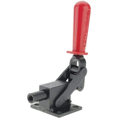 De-Sta-Co - 5,800.07 Lb Load Capacity, Flanged Base, Carbon Steel, Standard Straight Line Action Clamp - 4 Mounting Holes, 0.41" Mounting Hole Diam, 1.14" Plunger Diam, Straight Handle - Strong Tooling