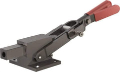 De-Sta-Co - 5,800.07 Lb Load Capacity, Flanged Base, Carbon Steel, Standard Straight Line Action Clamp - 4 Mounting Holes, 0.41" Mounting Hole Diam, 0.41" Plunger Diam, Straight Handle - Strong Tooling