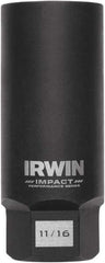 Irwin - 3/8" Drive Reverse Spiral Flute Hex Bolt Remover - 1/4" Hex, 2-1/2" OAL - Strong Tooling