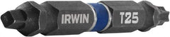 Irwin - #2" Square Size Torx/Square Bit - 1/4" Hex Drive, 2-3/8" OAL - Strong Tooling