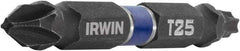 Irwin - #2 Torx/Phillips Bit - 1/4" Hex Drive, 2-3/8" OAL - Strong Tooling