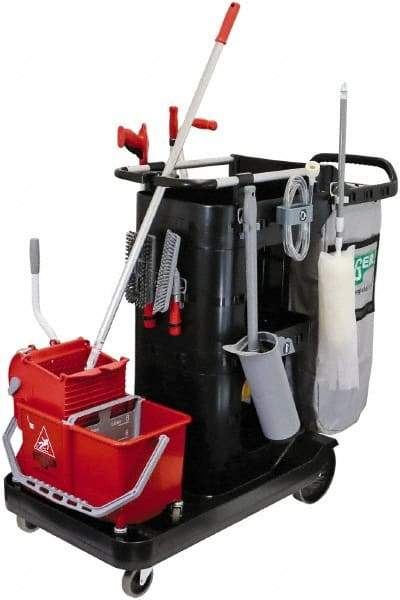 Unger - 35 Gal Plastic Janitor Cart - 22-1/2" Width - Strong Tooling