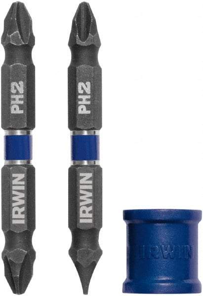 Irwin - 3 Piece, Phillips, Slotted Handle, Double End Bit Set - No. 2 Phillips - Strong Tooling