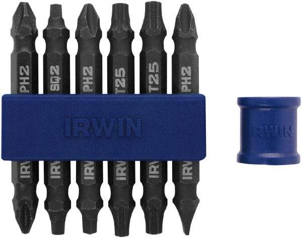 Irwin - 7 Piece, Slotted, Phillips, Torx, Square Handle, Double End Bit Set - #2 - Strong Tooling