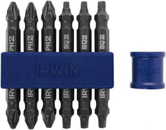 Irwin - 7 Piece, Phillips, Square Handle, Double End Bit Set - No. 2 Phillips - Strong Tooling