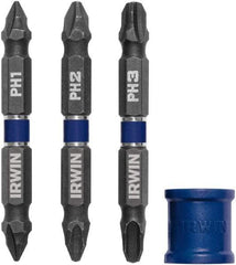 Irwin - 4 Piece, Phillips Handle, Double End Bit Set - No. 1 to No. 3 Phillips - Strong Tooling