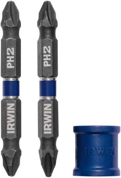 Irwin - 3 Piece, Phillips Handle, Double End Bit Set - No. 2 Phillips - Strong Tooling